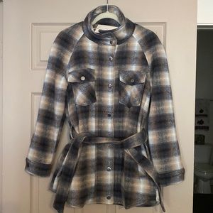 Women’s plaid lined Shacket by Joie NWT med